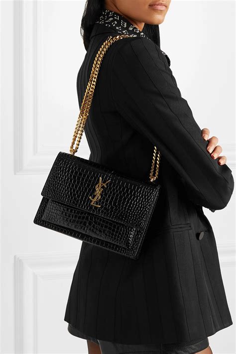 ysl sunset bag small croc|YSL reversible bag.